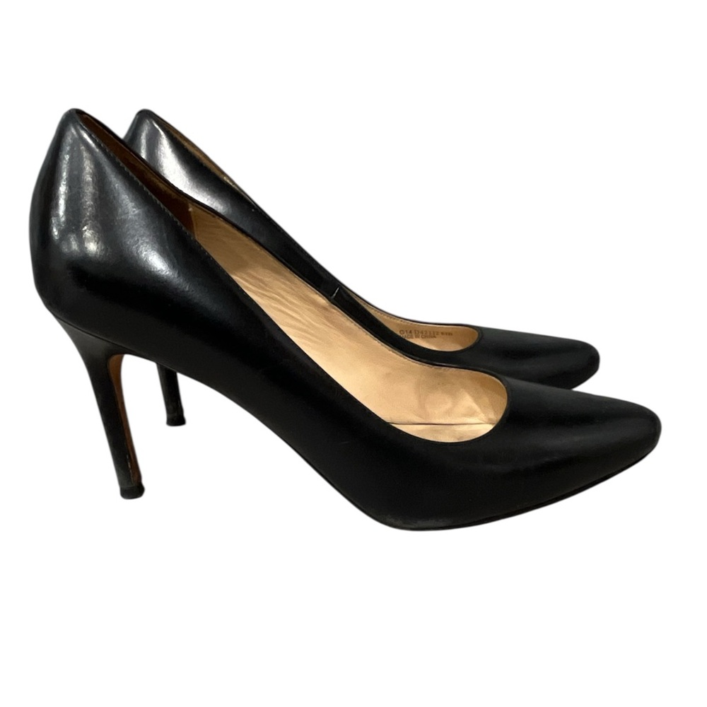 Cole Haan Black Leather Round Toe Heels 8 1/2